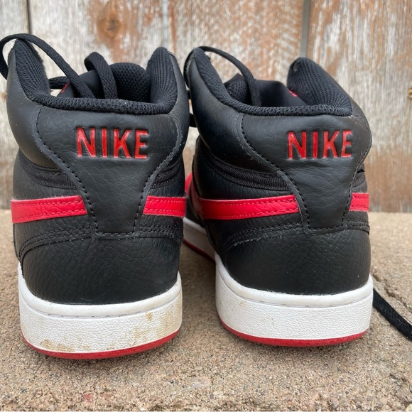 NIKE Men’s Court Vision Red Black Mid Top Size 7 - Picture 4 of 8